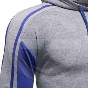 Ribete en contraste empalme bolsillo Sudadera con capucha de los hombres de moda llano Jersey grueso sudaderas con capucha - Product Image 5