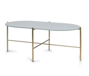 แก้วกระจกแบบโบราณหรูหราโต๊ะกาแฟโลหะใบไม้สีทองแบบโบราณเฟอร์นิเจอร์โลหะด้านบนเป็นกระจกสีทองเฟอร์นิเจอร์ห้องนั่งเล่นขายส่ง - Product Image 3