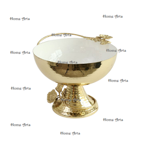 Premium Quality Aluminium Serving <b>Bowl</b> With Iron Stand Silver Color Round Shape <b>Dessert</b> <b>Bowl</b> By Home Arts - Product Image 5