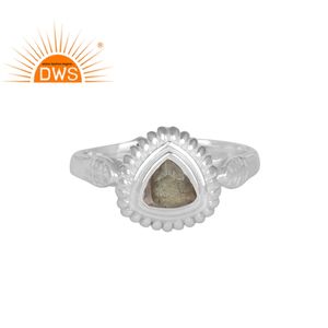 Bague triangulaire en argent Sterling 925 pour femme, anneau classique de créateur, pierre précieuse, Labradorite, bijou fait à la main, vente en gros - Product Image 1