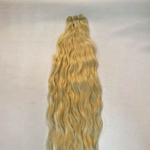 Extensiones de cabello indio de templo virgen de alta calidad Rubio ondulado 613 Paquete de cabello sin procesar genuino de doble dibujado - Product Image 5