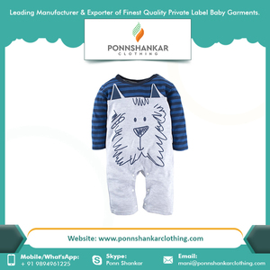 Mameluco de algodón orgánico para bebé, ropa de bebé recién nacido de color personalizado con pie de manga completa para 0-3 meses - Product Image 4