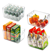 Casiers de rangement pour réfrigérateur, armoire/tiroir, conteneurs de cuisine empilables, avec poignées, sans BPA, transparent