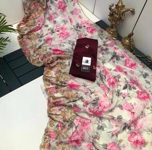 2023 Hot Sale Fashionable <b>Designer</b> New Look Cocktail Party Wear Beautiful Sequence Work Saree at Best <b>Market</b> Price - Product Image 3