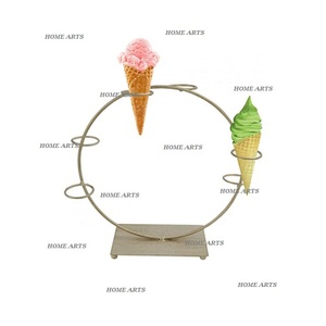 Iron Ice Cream Cone <b>Display</b> <b>Stand</b> With 6 Holes Bestest Quality <b>Table</b> <b>Top</b> Ice Cream Holder At Affordable Price - Product Image 1