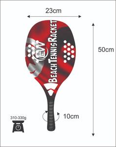 Raquettes de beach tennis et raquettes de paddle/Padel sur mesure en fibre de carbone et de verre, poids 310-330g, longueur 50cm, logos, combinaisons de couleurs - Product Image 3
