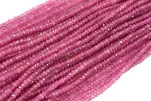 100% ธรรมชาติซูเปอร์คุณภาพ1สาระแท้สีชมพูพลอยพลอยเหลี่ยมเพชรพลอยลูกปัดสำหรับการทำเครื่องประดับ - Product Image 4