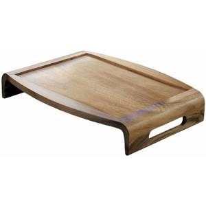 Bandeja de servir de madera con asa y acabado pulido para uso doméstico - Product Image 1