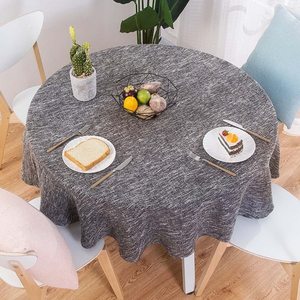 Tablecloth for Round Table,Cotton Linen Tablecloth,Wrinkle-proof Dust-Proof Round Table Cover for Kitchen Dinning Parties