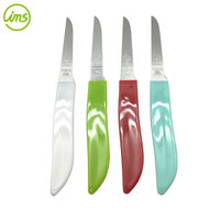 Ensemble de 4 petits couteaux à éplucher pour la cuisine avec lames en acier inoxydable de 6,2 cm, manche en PP, multicolores