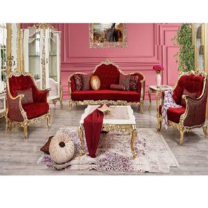 Ensemble de canapé finition dorée sculptée, meubles de salon, luxueux, de salon, luxueux, de Style européen, nouvelle collection - Product Image 1