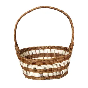 100% Eco- friendly material Handle round rattan bread baskets