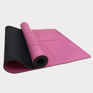 प्रीमियम गुणवत्ता महान पकड़ पु योग चटाई के साथ टिकाऊ पु रबर व्यायाम चटाई संरेखण लाइनों - Product Image 5