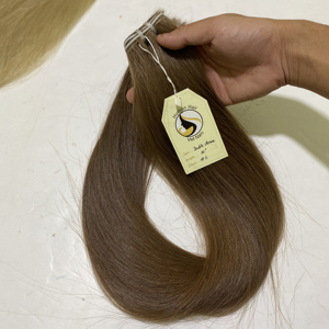 Cabello humano liso de doble trama, seda, grado al por mayor, 12A #6 y #60, extensión de cabello de Color suave y suave - Product Image 2