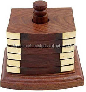 ถ้วยชาไม้ไม่ติดธรรมชาติแบบ100% ถาดรองแก้วทรงสี่เหลี่ยมคุณภาพสูงสำหรับร้านอาหารในบ้านดีไซน์หินอ่อนแบบคลาสสิกขายดี - Product Image 3