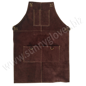 High Quality Cowhide Leather Welded Apron Thickened and Big Size Welder Protective Apron - Product Image 1