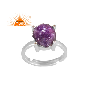 925พลอยบุษราคัมสีขาวและอเมทิสต์พลอยพลอยสีเงินแท้จากดีไซเนอร์ - Product Image 1