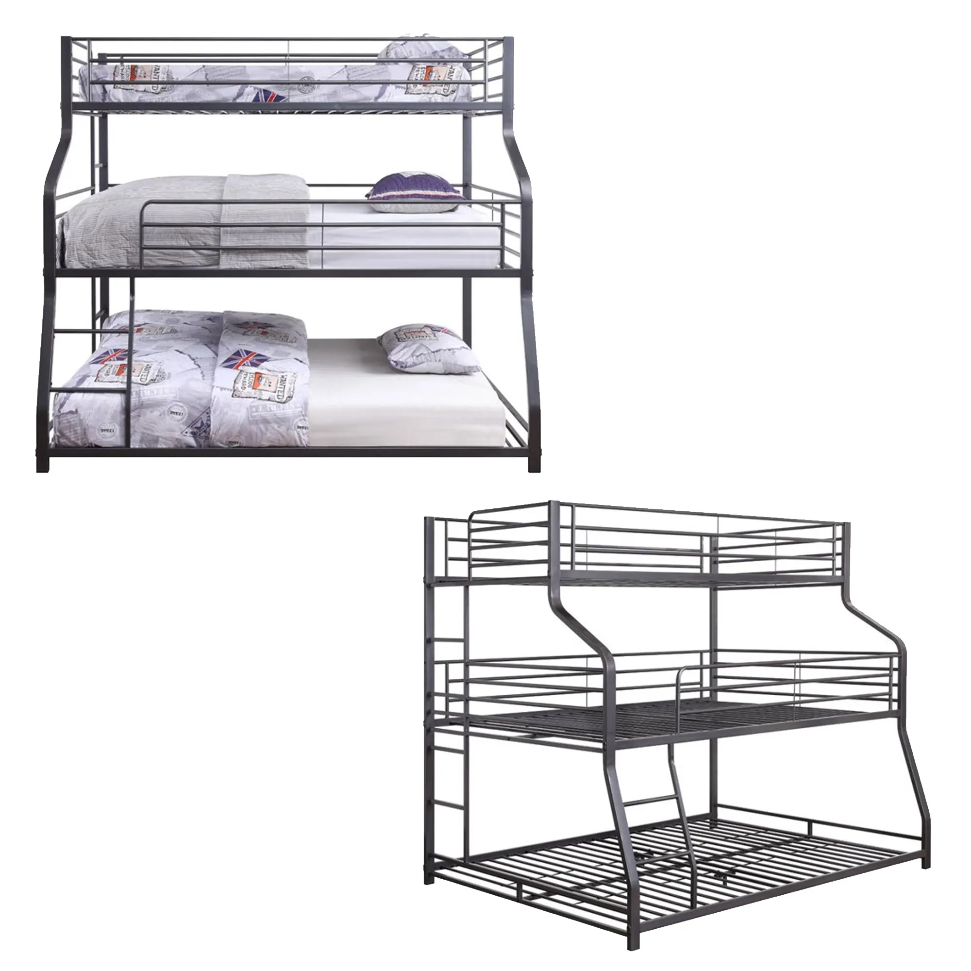Premium Kwaliteit Veilig En Comfortabel Metalen Triple Stapelbed SC22 Voor Kinderen Slaapkamer