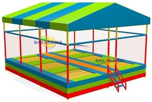 Trampoline de couple à Six lits, mobile avec toit, parc, Trampoline d'extérieur - Product Image 2