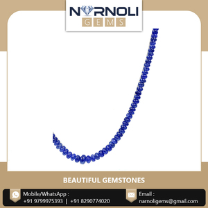 สร้อยคอยาวสำหรับผู้หญิงพร้อมลูกปัดแซฟไฟร์สีฟ้าสายลูกปัดหรูหราในราคา - Product Image 5