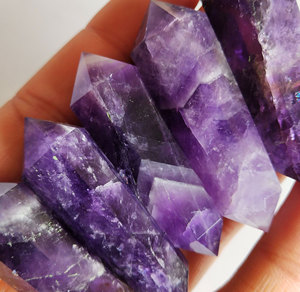 Natural Amethyst Quartz Double Point <b>Crystal</b> <b>Raw</b> Quartz Healing Stone Chakra Gemstone 925 Silver Ring Bulk Wholesale Supplier - Product Image 6