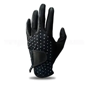 Fashion Golf Glove Full Cabretta Combination Printed Lycra with Stars Pattern