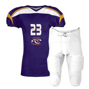 Uniforme de football américain unisexe de haute qualité, vêtements de sport, numéro imprimé personnalisé, technique de sublimation, taille plus, 100% polyester, pour hommes - Product Image 2