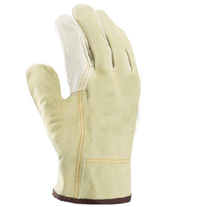 PK 2024 recién llegado guantes de conductor de protección de jardinería cuero dividido de vaca cuero de grano espalda anticorte guantes de conducción con estilo - Product Image 2
