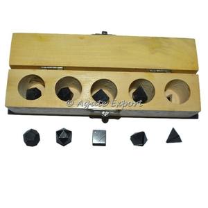 Juego de geometría de turmalina negra de 5 piezas Colección de artesanías de piedra semipreciosa - Product Image 1