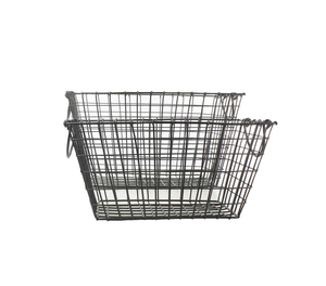 Juego de 2 cestas de alambre de hierro duraderas con asas de transporte Perfectas para almacenar juguetes de lavandería y una solución de organización del hogar - Product Image 2