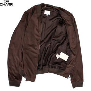 <b>Mens</b> Winter Carbon Neutral Vegan <b>Suede</b> Bomber <b>Jacket</b> Made Supple Italian Leather Eco-Friendly Breathable Windproof Comfortable - Product Image 4