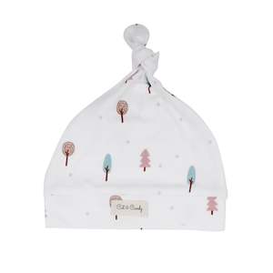 Gorro de bebé con estampado de oso de algodón orgánico, gorro de invierno anudado para niños pequeños de 0 a 6 meses para playa y actividades al aire libre - Product Image 2