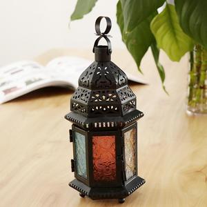 New Handmade Moroccan <b>Hanging</b> Lantern Blue Embossed Glass Home Christmas Decoration Other <b>Candle</b> Holders & Lanterns - Product Image 4