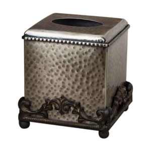 Boîte de rangement en papier de soie de qualité supérieure boîte porte-serviettes Design fait main boîte à mouchoirs en métal Bronze Antique - Product Image 1