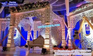 Pilares Jali de gran fibra para boda, Mandap DE BODA Maharani redondo, mandalas de ceremonia india, decoración de hogar - Product Image 6