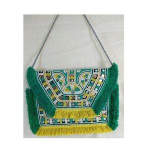Bolso de Mano Tipo Hobo de Diseño para Mujer, Bordado, Hecho a Mano, Estilo Bohemio Indio, de Yute, Multicolor, para la Noche o Compras - Product Image 2