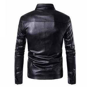 TIMESUNION-chaqueta de cuero para hombre, moda de negocios, ropa de cuero para otoño e invierno, informal - Product Image 3