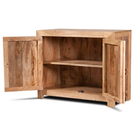Aparador Moderno de Madera Maciza de Mango Azul Océano, Mueble de Almacenamiento Ecológico Estilo Rústico, Modular, Color Personalizable, Muebles para el Hogar