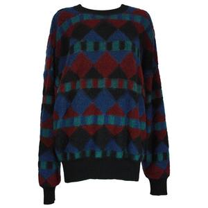 Pull décontracté pour femme, col rond, coupe ajustée, manches courtes, pull d'hiver en tricot, polyester/coton, motif imprimé avec manches bouffantes - Product Image 4