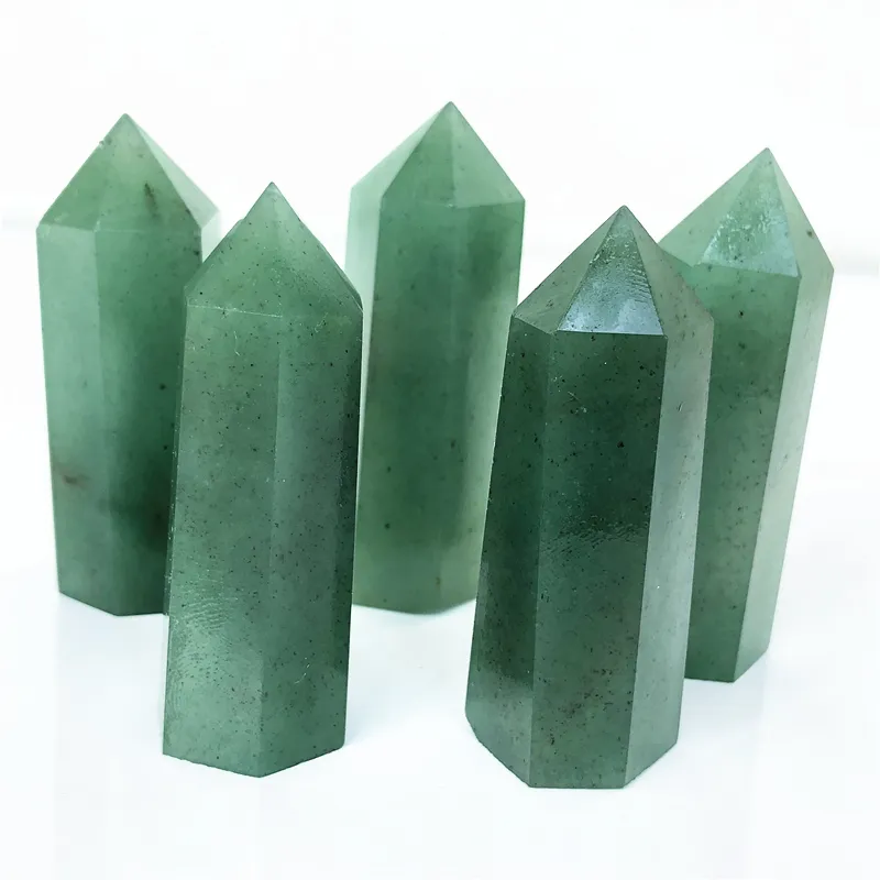 Aventurine Point Quartz Crystal Point Wand Tower Healing Hot Sale Green Crystal Diamond Feng Shui Love Crystal WORLD 1 Color