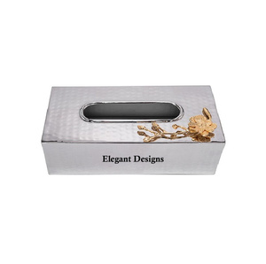 Caja de pañuelos de Metal de diseñador martillado de Color personalizado, servilletero de mesa para Hotel y restaurante, cubierta de caja de pañuelos de lujo - Product Image 2