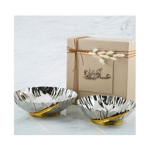 Set of 2 Different Sizes Chocolates Bowls Stainless Steel And Brass Food Decorative Bowls At Affordable Pricing - Product Image 1