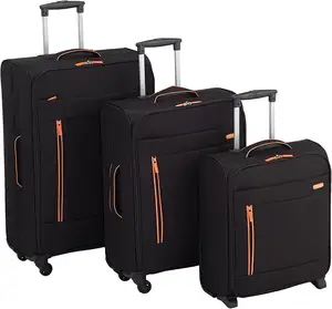 Bolsa de equipaje de Viaje Unisex, juego de maletas con cerradura giratoria de estilo colorido, Material de fábrica, venta al por mayor, 3 piezas