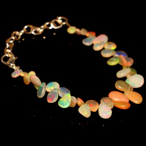 Ethiopian Welo Opal Multi Fire Water <b>Drop</b> Shape <b>Necklace</b> High Quality Natural Gemstone Loose Stone Fashion Beaded Jewelry - Product Image 2