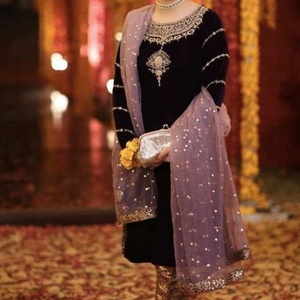 --Stylish & Beautiful Long Kurta with pant dress with beautiful applique work for Party/ Wedding =2020 - Product Image 1