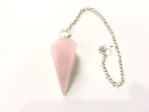 Péndulo de cuarzo rosa de cristal NATURAL para limpieza, péndulo curativo de potencia, venta al por mayor de fábrica - Product Image 5