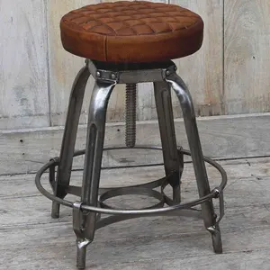 Bar Stool 1915, Restaurant Furniture Bar Furniture , Leather seat Bar stool Height Adjust