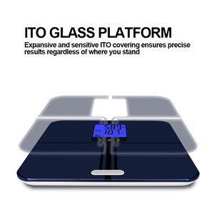 Balance de graisse corporelle électronique 7 en 1, modèle d'usine CE, grand LCD, avec plateforme en verre de Film divers, analyseur numérique - Product Image 2