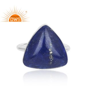 Jewelry 925 Fine Sterling Silver Triangular <b>Lapis</b> <b>Lazuli</b> Gemstone <b>Ring</b> Adjustable <b>Ring</b> Manufacturer Jewelry - Product Image 2