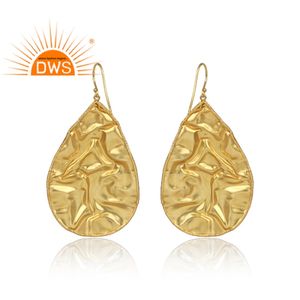 Boucles D'oreilles Pendantes Pour Les Femmes En Forme De Poire Perle Bijoux Fournisseur Indien Sterling 925 Argent Plaqué Or Bijoux Grossiste - Product Image 4